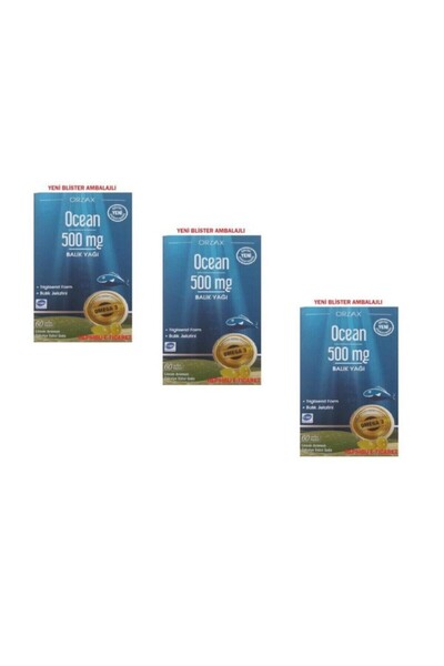 Ocean Balık Yağı 500mg 60 Kapsül 3 Adet