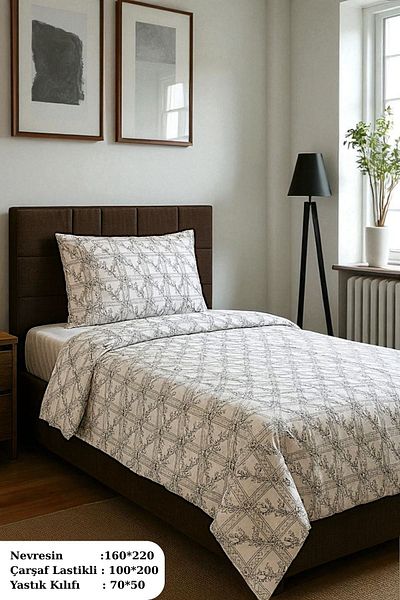 MixCotton Home Double Cotton Duvet Cover Set Fitted Sheet + Duvet Cover + 2 Pillowcases