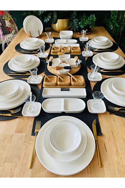 CASA DE BELLA Modern Sade 94 Parça 12 Kişilik Yemek Ve Kahvaltı Takımı