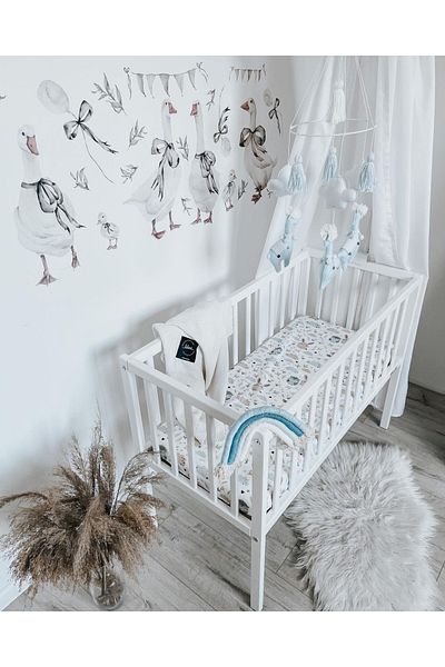 OEM Small co-sleeping wooden crib, Classic White with Coconut Foam Mattress 90 x 40 x 7 cm