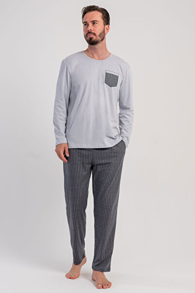 VİENETTA Pamuk komad muške pidžame velike veličine, dugih rukava, set, 503100