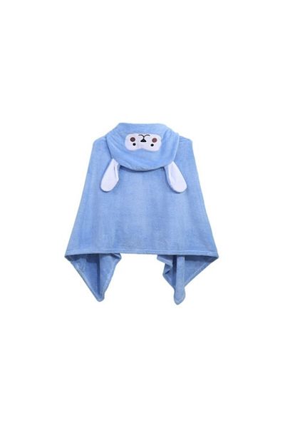 E EFRALL Baby Bath Towel with Hood, Super Absorbent, Soft, Fluffy, 80X80 cm, Blue