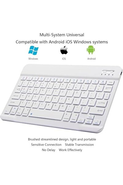 Generic NEW Ultra-Slim Bluetooth Keyboard Portable Mini Wireless Keyboard Rechargeable Compatible for Apple