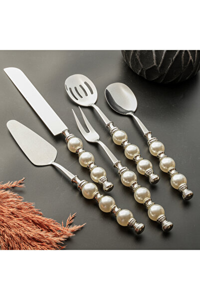 ROY KING SEDEFLİ 5 PARÇA SERVİS SETİ GÜMÜŞ