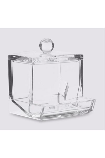 OEM Elegant transparent acrylic bathroom organizer for cotton buds/napkins