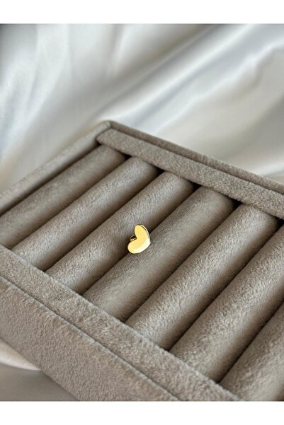 Jarse Jewelry 925 Ayar Gümüş 14k Altın Kaplama Kalp Detaylı Tragus Helix Kıkırdak Conch Piercing 1cm