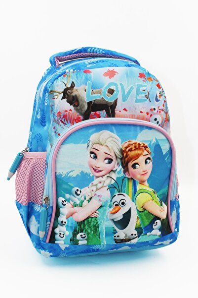 Mashotrend 2 Gözlü Mavi Elsa Anna Anaokulu Çantası - Kız Çocuk Çanta Kreş Çan...