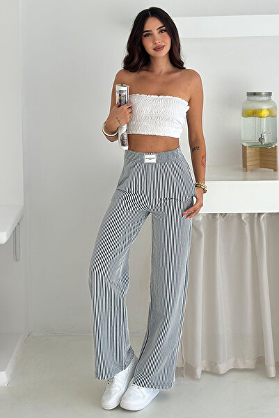 Noa Noa Γυναικείο ελαστικό παντελόνι jogger με ρίγες στη μέση