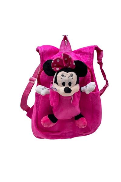 E EFRALL Ghiozdan de plus copii 2-6 ani cu mascota detasabila Minnie Roz-Concept