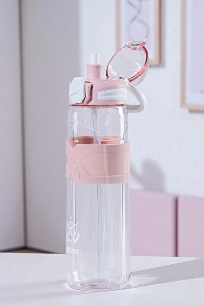 Nandy Home Μοντέλο με λογότυπο, φιάλη με καλαμάκι και καθαριστικό, φιάλη νερού 1 λίτρο.