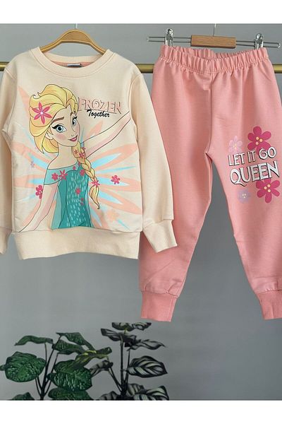 LİLLYPİCCA Girl's 2-Piece Set Long Sleeve Sweatshirt - Elastic Waist Combed Cotton Trousers