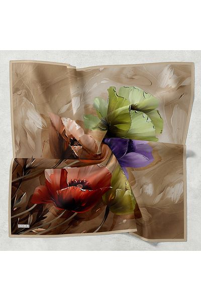 Levidor Mismara Large Floral Thin Comfort Scarf Cotton Lightness Simplicity Comfort and Elegance