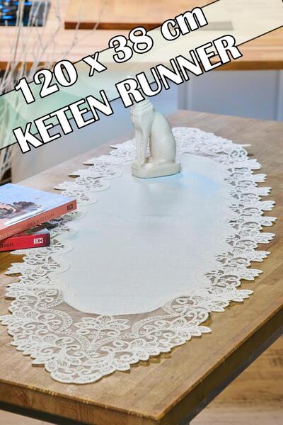 Dantelux Keten Dantelli Runner (120x38 cm) - Plauen Model