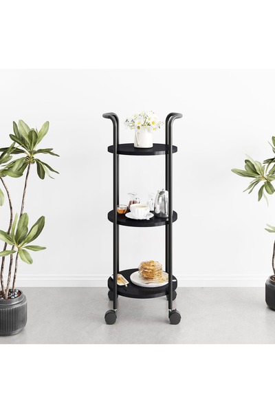 Home Box Havok Round 3-Tier Serving Trolley