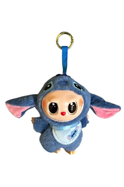 NETAVANTAJ Stitch Figürlü Labubu Peluş Anahtarlık Lacivert