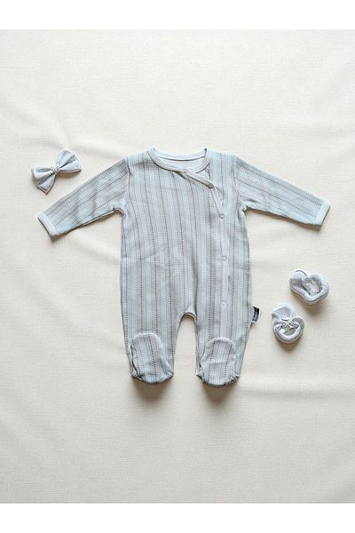 Babydola Baby Footed Snap Fastener 100% Cotton Combed Cotton Jumpsuit