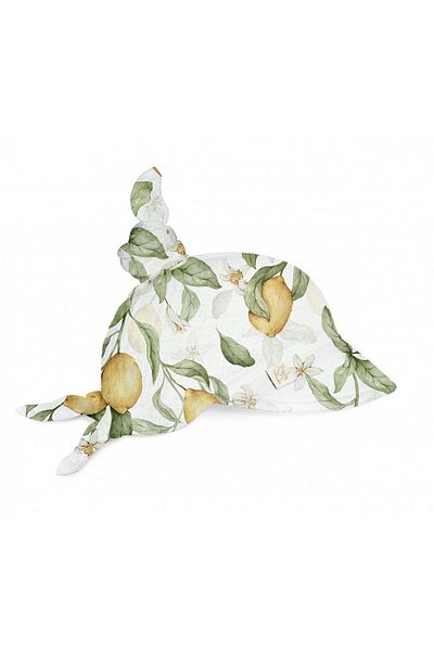 Babysteps by Urban Haul Sun hat 6 months - 6 years adjustable made of cotton muslin with visor for protection, Lemon