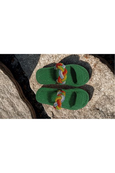 Redario Giovanni Green String Slippers