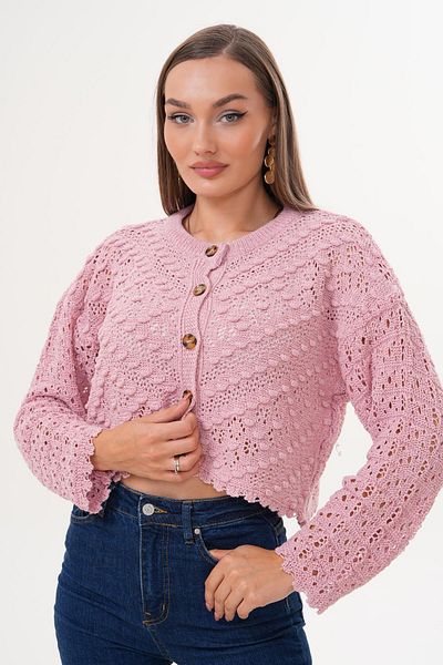 ŞİMAL Women's Pompom Patterned Buttoned Knitwear Knitted Cardigan 255216 -