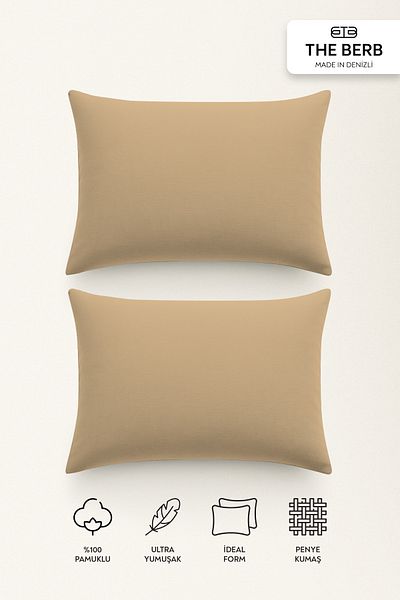 The Berb |   Set of 2 Combed Cotton Pillowcases |   100% Cotton |   50 X 70 cm |   Zippered