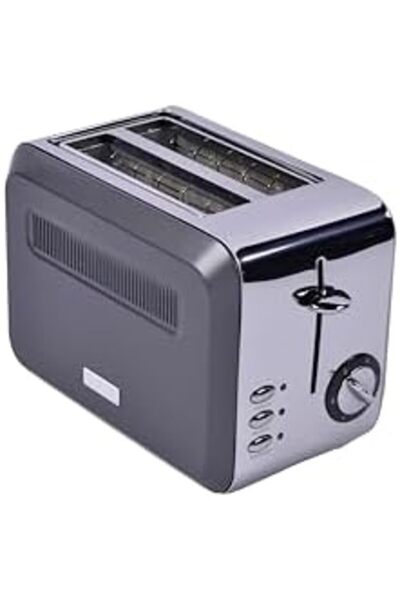 AC BOX Gem Titan Bright Silver Grey Two Slice Toaster Ac Box 861931