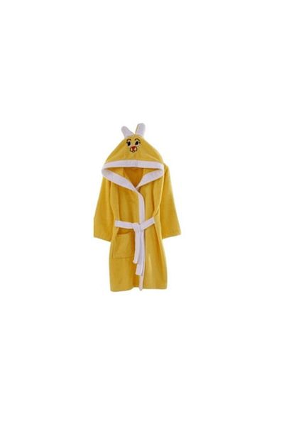E EFRALL Bathrobe for Children 11-12 Years with Hood, Adjustable Belt, and Yellow Pocket - Concept E EFRALL