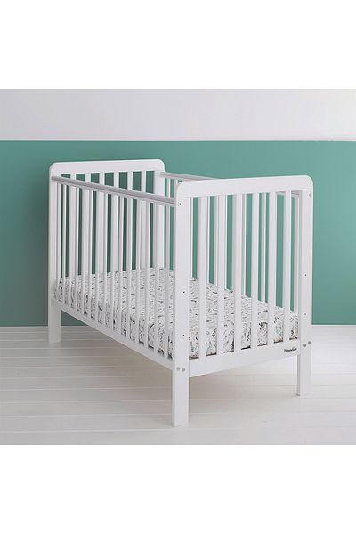 OEM Wooden baby crib, adjustable mattress height, Classic White 120x60 cm