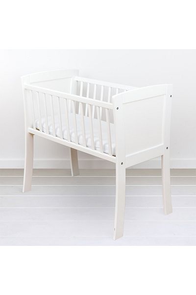 OEM Small co-sleeping wooden crib, White with Coconut Foam Mattress 90 x 40 x 7 cm