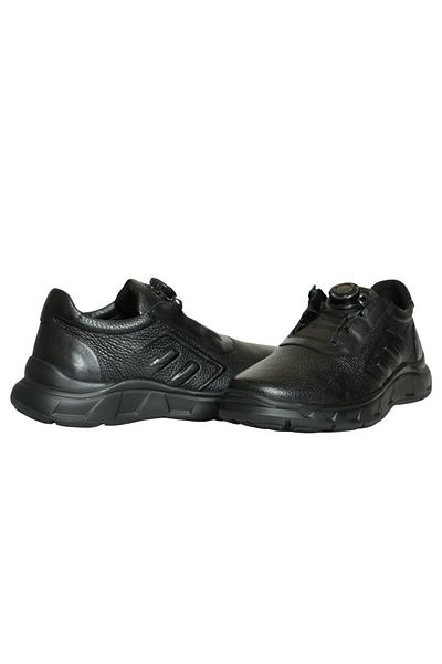 Platin Black Leather Men's Casual Shoes