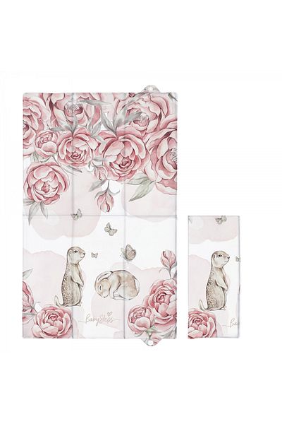 Babysteps by Urban Haul Foldable, waterproof mattress for travel hygiene, 40x60 cm - Peony dreamland