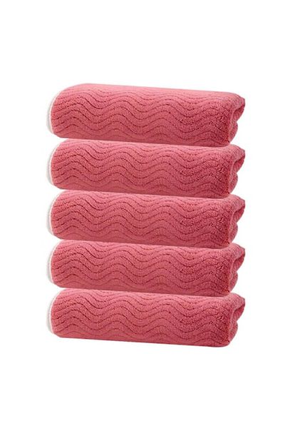 OEM Set 5 Towels Coral Fleece, Soft Microfiber, 35x75cm, Red