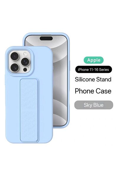 GENERAL Apple iPhone 12 ProMax Case – Shockproof Silicone Case, Kickstand Grip, Camera Protection, Slim Fit.