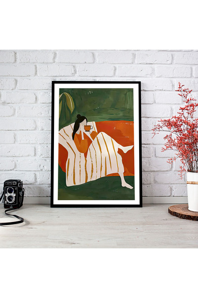 woodsia Tablou cu poster din lemn MDF cu aspect de cadru dintr-o singură buca...