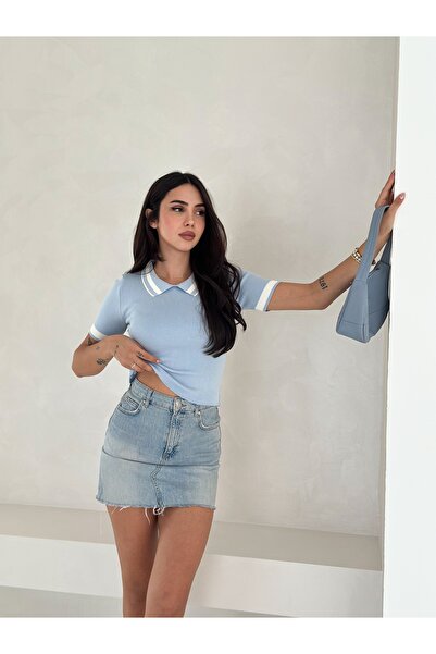 b buhari bykoc Поло з коротким рукавом і коміром-стійкою з деталізованим малюнком