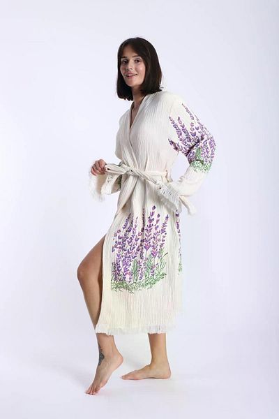 SEMTEKSTİL Plus Size Muslin Fabric with Pockets 100% Cotton Peshtemal Bathrobe Kimono Kaftan with Pocket Hidden Pocket