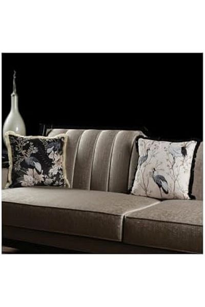 AC BOX Luxury Velvet 43X43 cm Throw Pillow Case Decorative Soft Lounge Sofa Avant-Garde Fringed White Ac