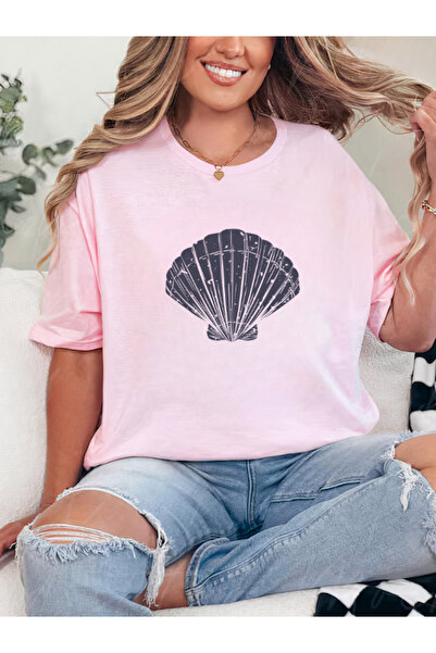 Sarah's Boutique Tricou de damă – 100% bumbac – MINIMALIST BLEUMARIN SEASHELL