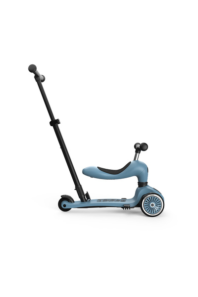 SCOOT AND RIDE Trotineta si maner, transformabila 3in1, Highwaykick 1 Push and Go Steel, 1-5 ani, pana la 50 kg,