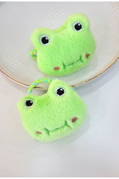 GÜLPEŞE 2 Pack Plush Frog Tie Hair Clips