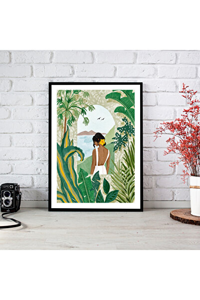 woodsia Tablou cu poster din lemn MDF cu aspect de cadru dintr-o singură buca...