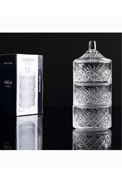 BALCI HEDİYELİK 3 Tier Glass Dragee Presentation Holder