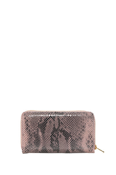 GİZİA Fermuarlı Pembe Deri Cüzdan