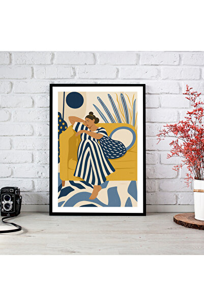 woodsia Tablou cu poster din lemn MDF cu aspect de cadru dintr-o singură buca...