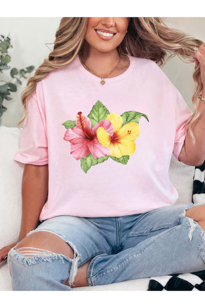 Sarah's Boutique Tricou de damă – 100% bumbac – FLOWER BLOOM