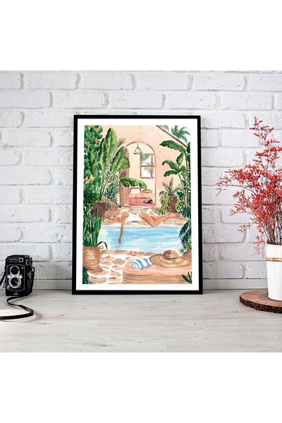 woodsia Tablou cu poster din lemn MDF cu aspect de cadru dintr-o singură bucată WM TEK0405