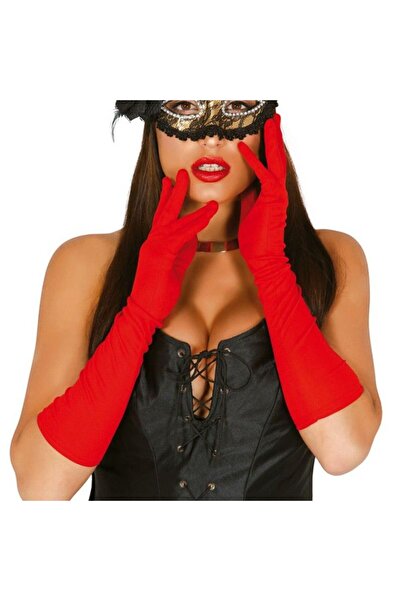 Skygo Red Color Long Elbow Fabric Gloves 40 cm