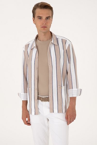 U.S. Polo Assn. Men's Stone Long Sleeve Shirt 50299606-Vr049