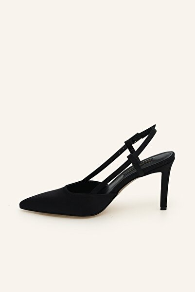 MARCATELLI Siyah Saten Noor Topuklu Ayakkabı