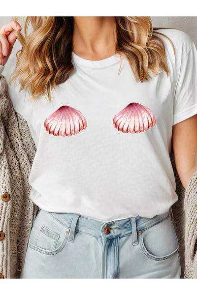 Sarah's Boutique Women's T-Shirt – 100% Cotton – PINK SHELLS