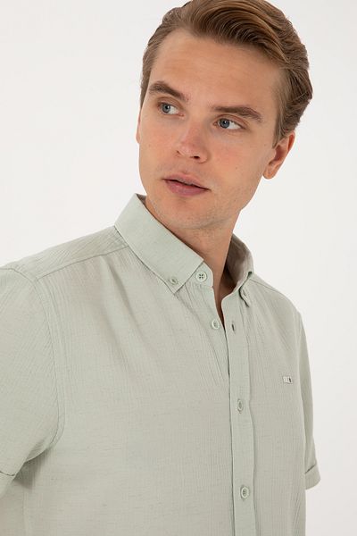 U.S. Polo Assn. Men's Water Green Short Sleeve Shirt 50306328-Vr048